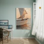 Quadro Decorativo Barco No Oceano-70x50cm
