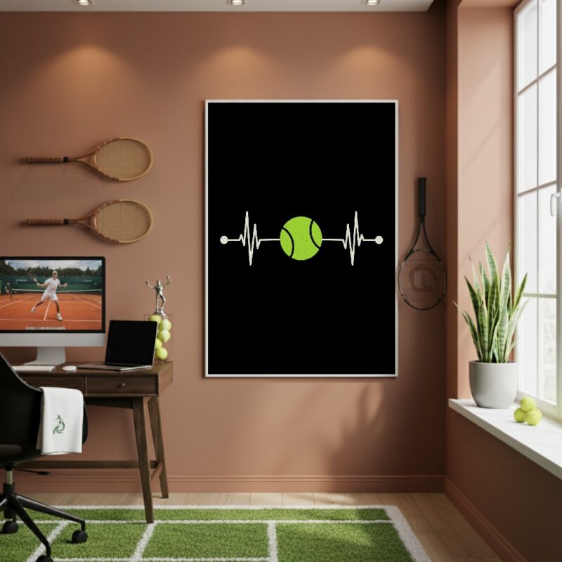 Quadro Decorativo Batimento Cardíaco Tênis-70x50cm