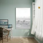Quadro Decorativo Bicicletas Em Preto E Branco-70x50cm