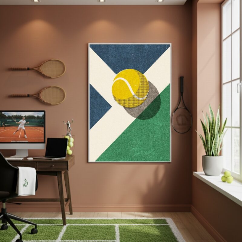 Quadro Decorativo Bola De Tênis-70x50cm