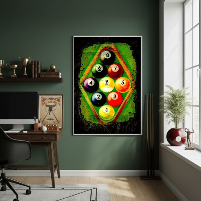 Quadro Decorativo Bolas De Sinuca-70x50cm