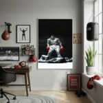 Quadro Decorativo Boxeador Lutando-70x50cm