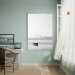 Quadro Decorativo Canoa E Gaivotas-70x50cm