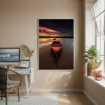 Quadro Decorativo Canoa Vermelha-70x50cm