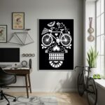 Quadro Decorativo Caveira De Bicicleta-70x50cm