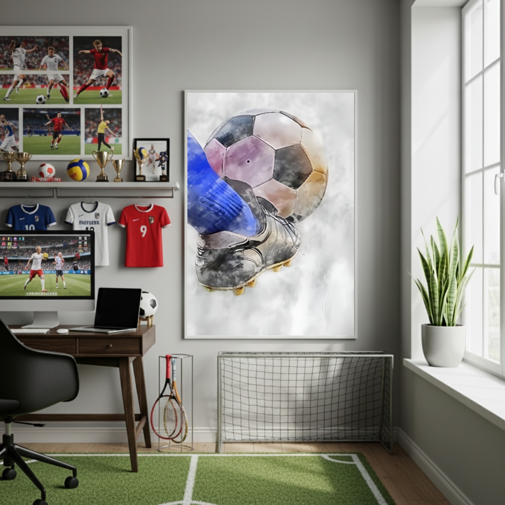 Quadro Decorativo Chute Na Bola-70x50cm