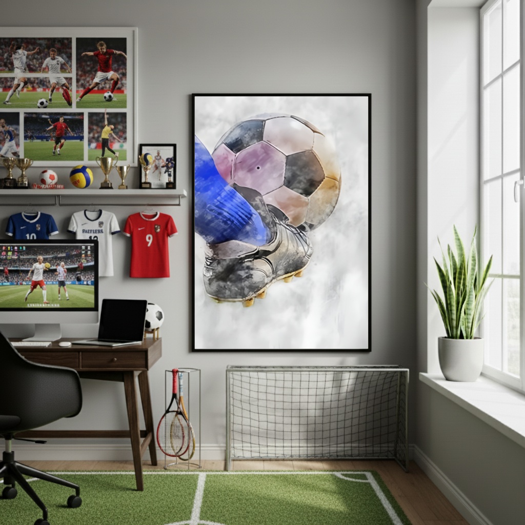 Quadro Decorativo Chute Na Bola-70x50cm