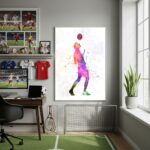 Quadro Decorativo Com A Bola Na Cabeça-70x50cm