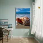 Quadro Decorativo Concha Marinha Com Oceano-70x50cm