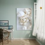 Quadro Decorativo Conchas Marinhas Brancas-70x50cm