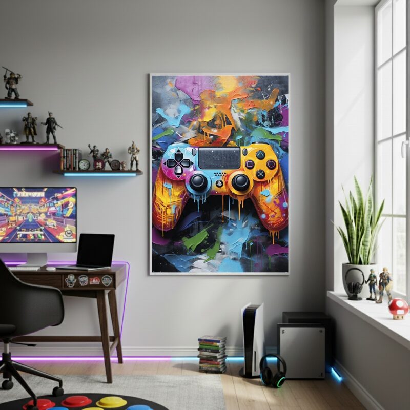 Quadro Decorativo Controle PlayStation-70x50cm