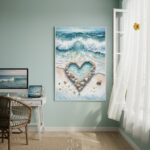 Quadro Decorativo Coração De Conchas-70x50cm
