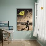Quadro Decorativo Criança Voando-70x50cm