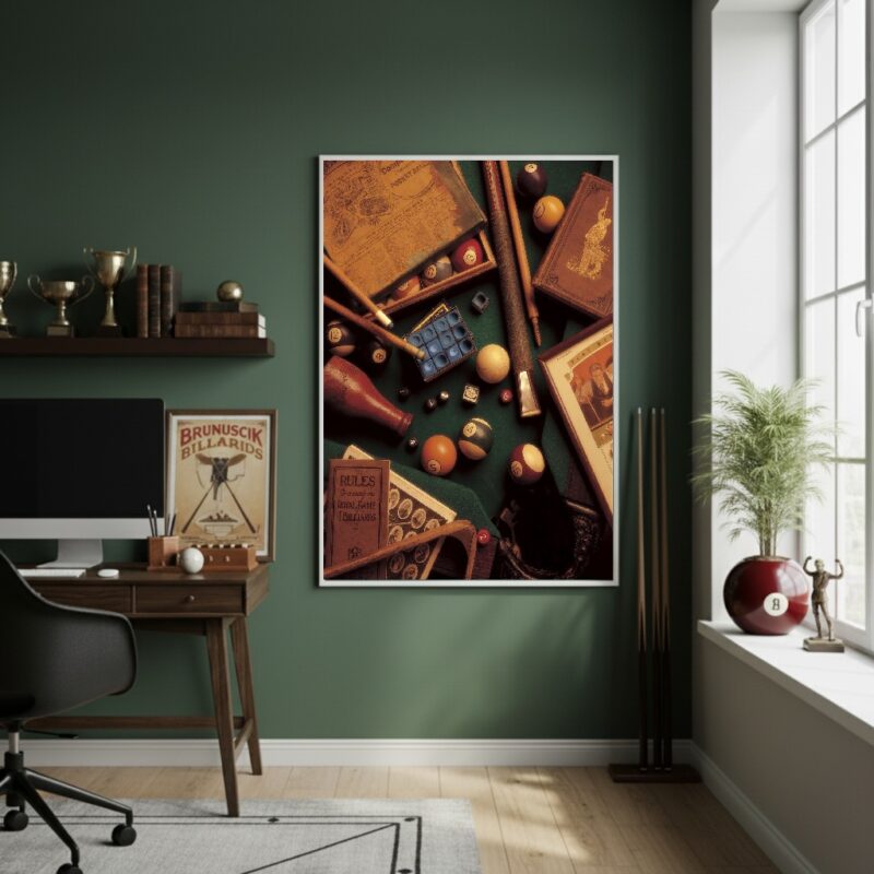 Quadro Decorativo Elementos De Sinuca-70x50cm