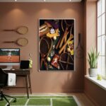 Quadro Decorativo Elementos De Tênis-70x50cm
