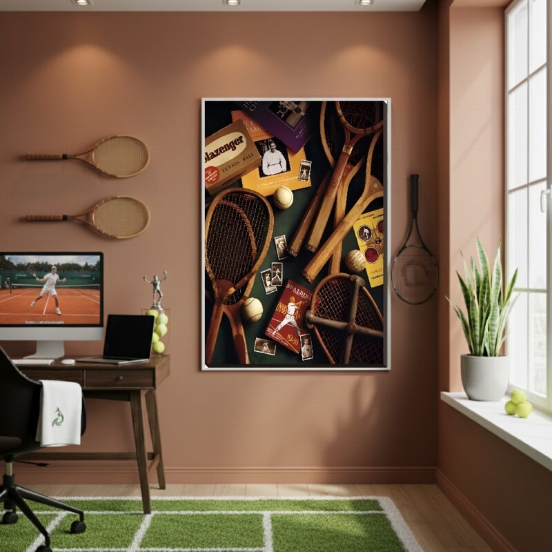 Quadro Decorativo Elementos De Tênis-70x50cm