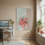 Quadro Decorativo EstrelaDoMar Rosa-70x50cm