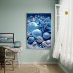 Quadro Decorativo Estrelas E Conchas Azuis-70x50cm