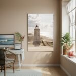 Quadro Decorativo Farol Na Praia-70x50cm