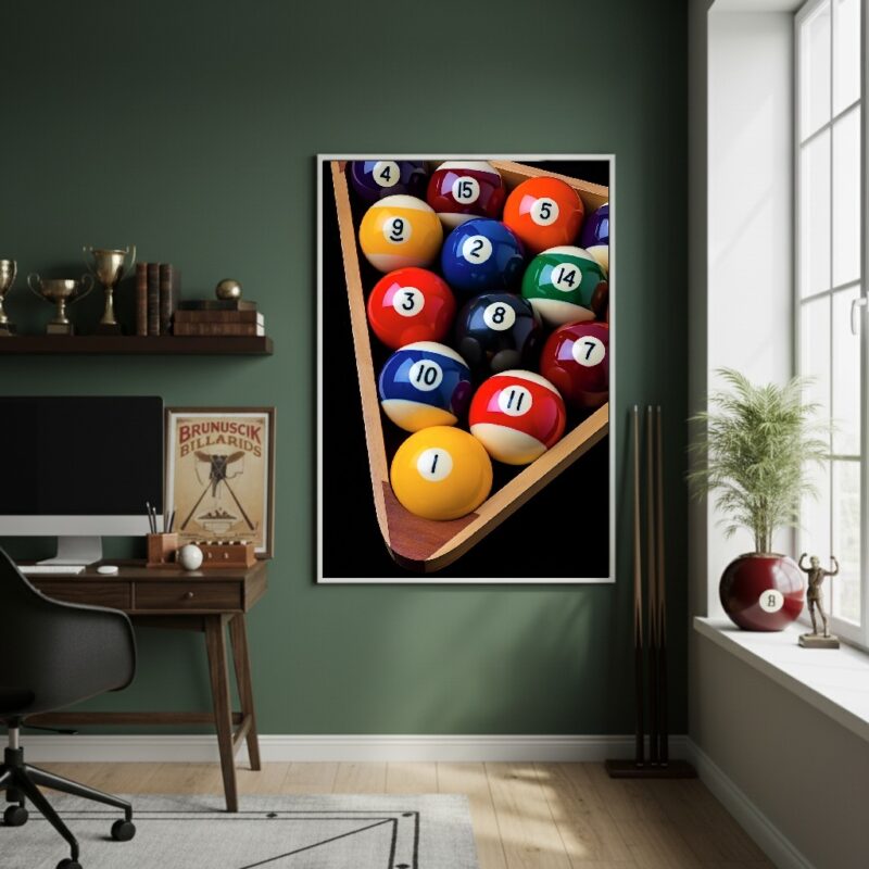 Quadro Decorativo Foto Bolas De Sinuca-70x50cm