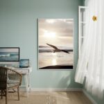 Quadro Decorativo Gaivota Voando-70x50cm