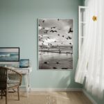 Quadro Decorativo Gaivotas Voando-70x50cm