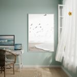 Quadro Decorativo Gaivotas Voando No Céu-70x50cm