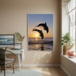 Quadro Decorativo Golfinhos-70x50cm