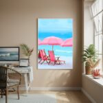 Quadro Decorativo Guarda-Sóis Rosas-70x50cm