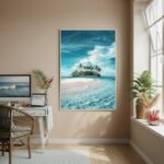 Quadro Decorativo Ilha Do Caribe-70x50cm