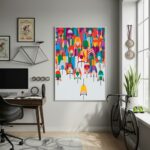 Quadro Decorativo Imensidão De Ciclistas-70x50cm