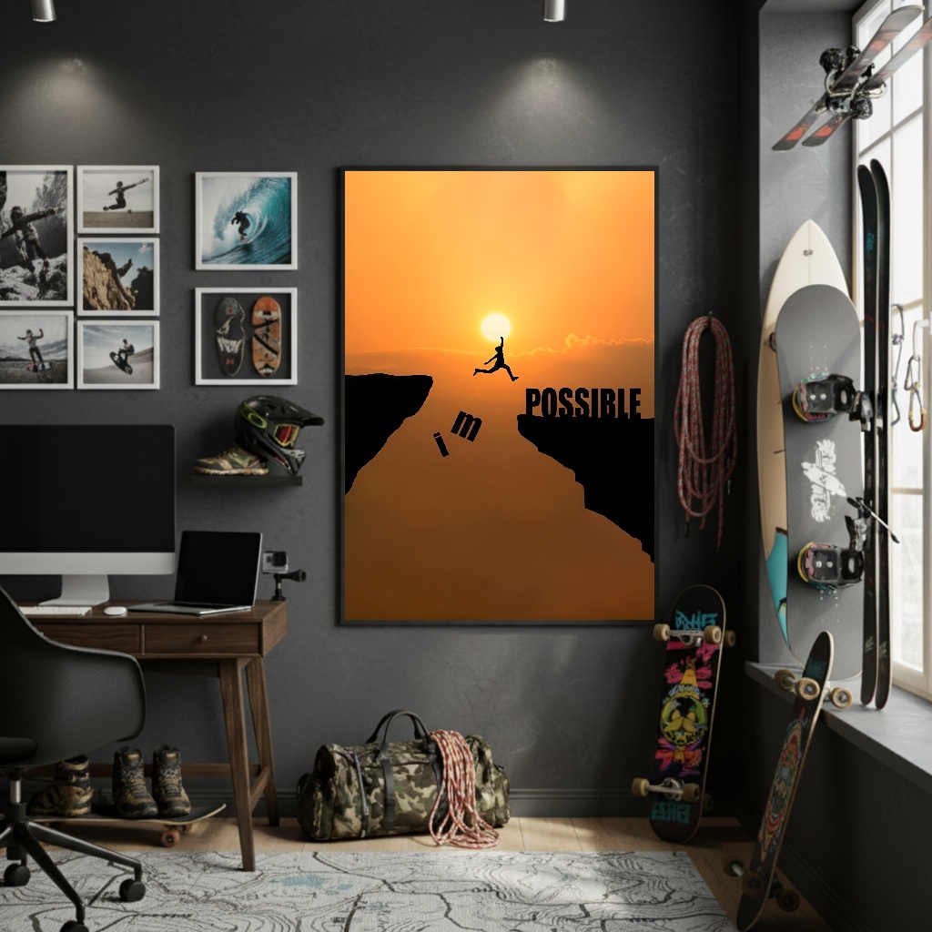 Quadro Decorativo Impossível É Possível-70x50cm