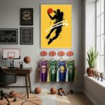 Quadro Decorativo Jogador De Basquete-70x50cm
