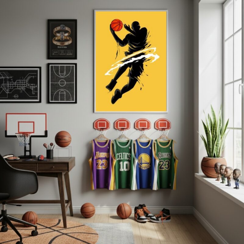 Quadro Decorativo Jogador De Basquete-70x50cm