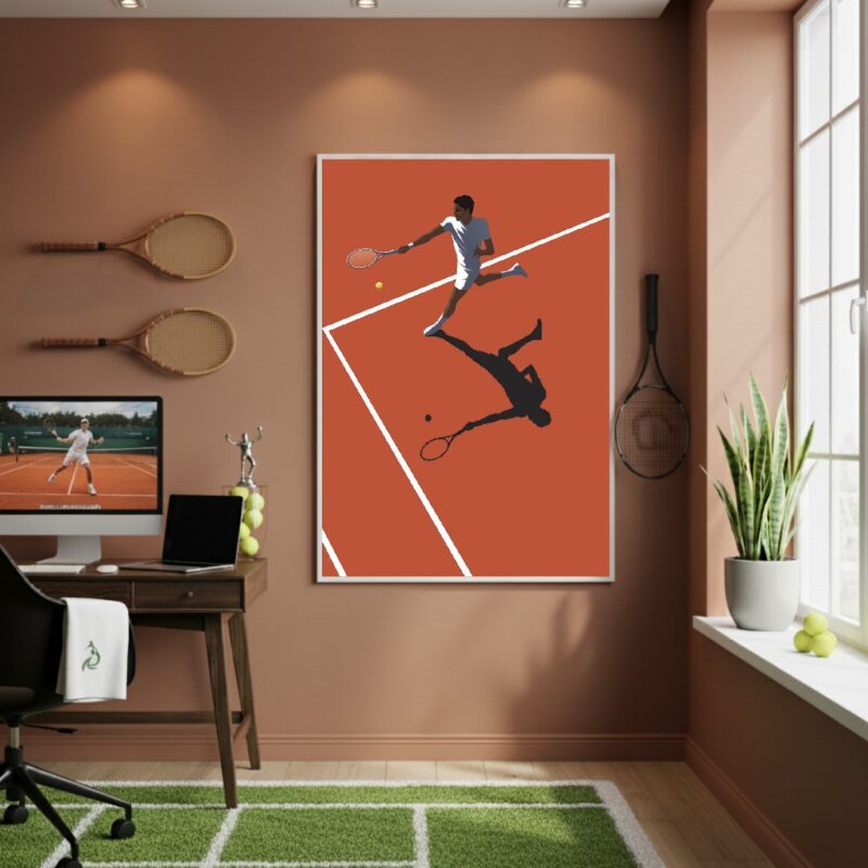 Quadro Decorativo Jogando Tênis-70x50cm