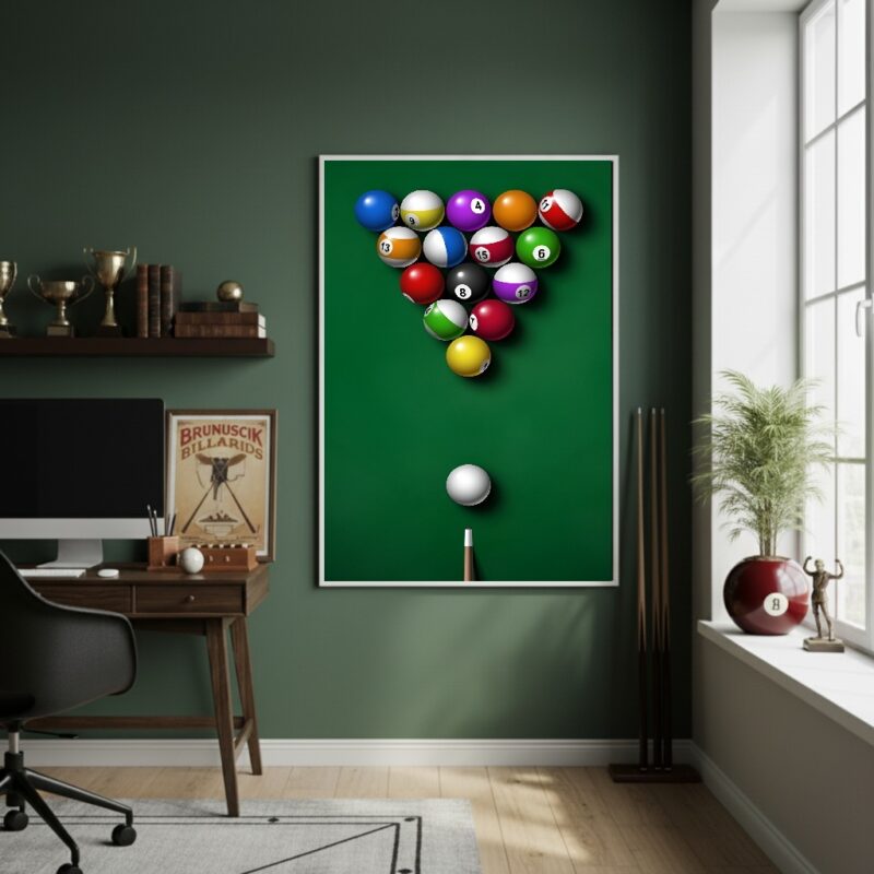 Quadro Decorativo Jogo De Sinuca-70x50cm