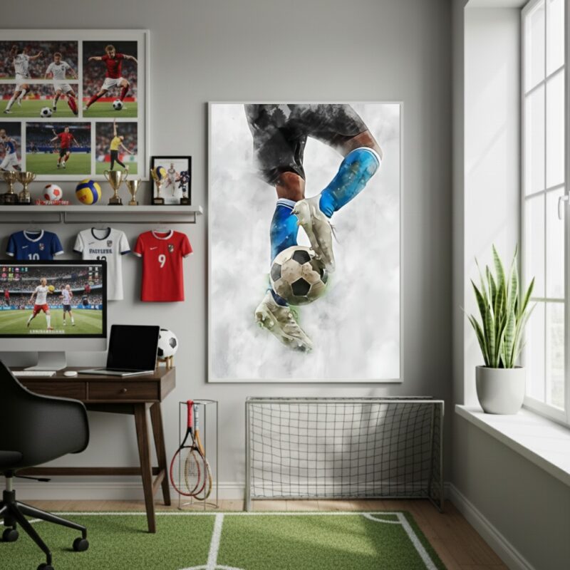 Quadro Decorativo Manobra De Futebol-70x50cm