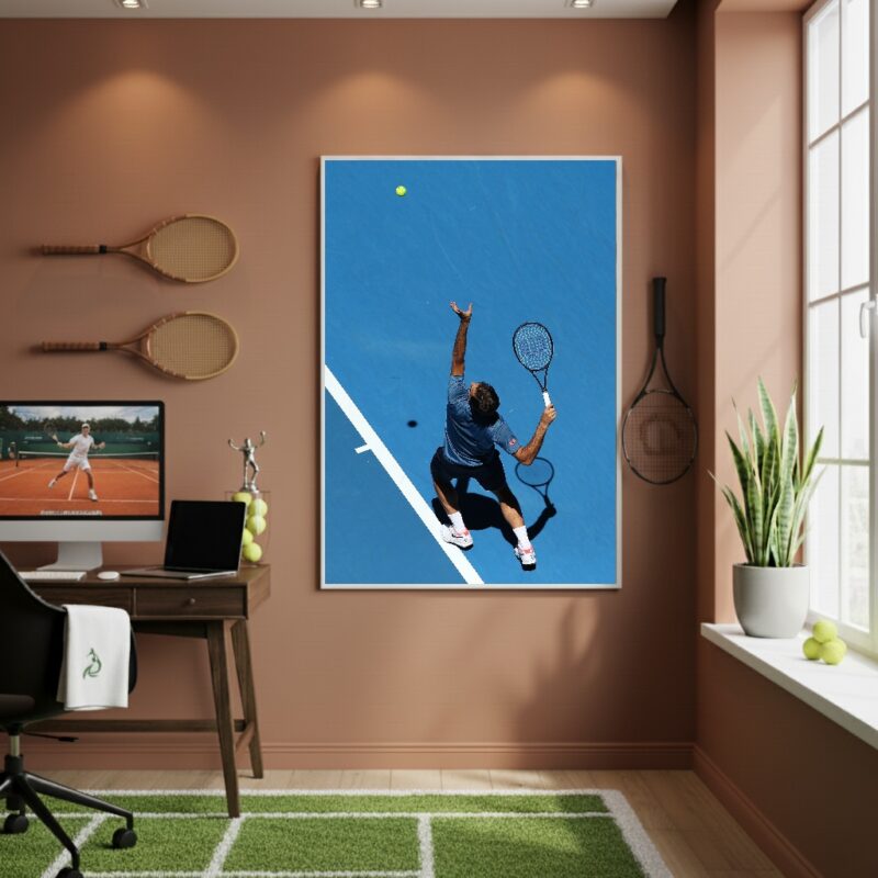 Quadro Decorativo O Atleta De Tênis-70x50cm