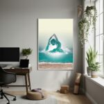 Quadro Decorativo Oceano Com Yoga-70x50cm