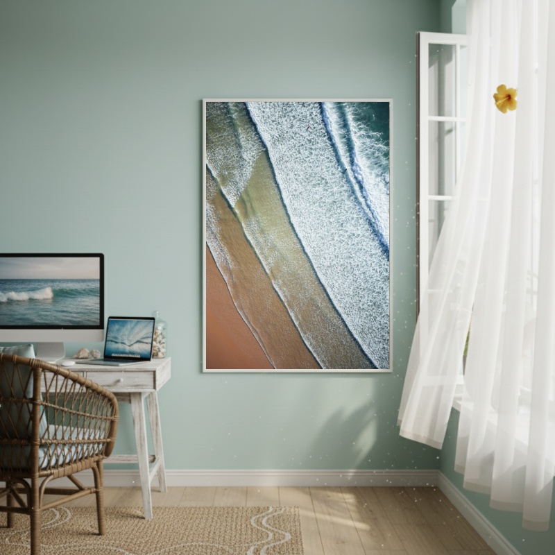 Quadro Decorativo Ondas Da Praia-70x50cm