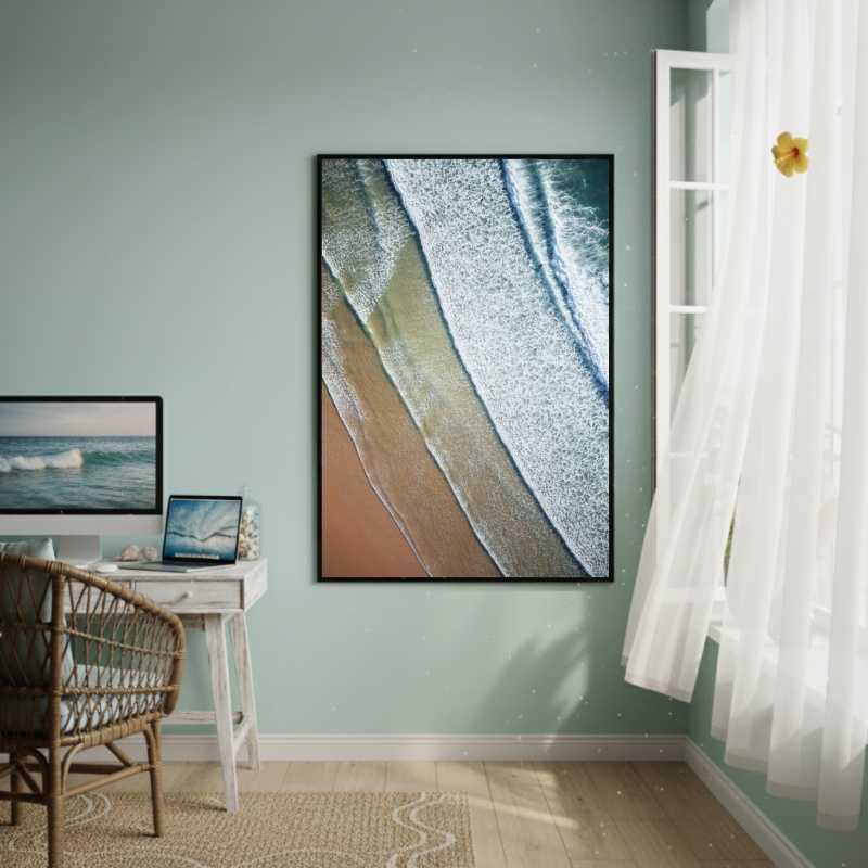 Quadro Decorativo Ondas Da Praia-70x50cm
