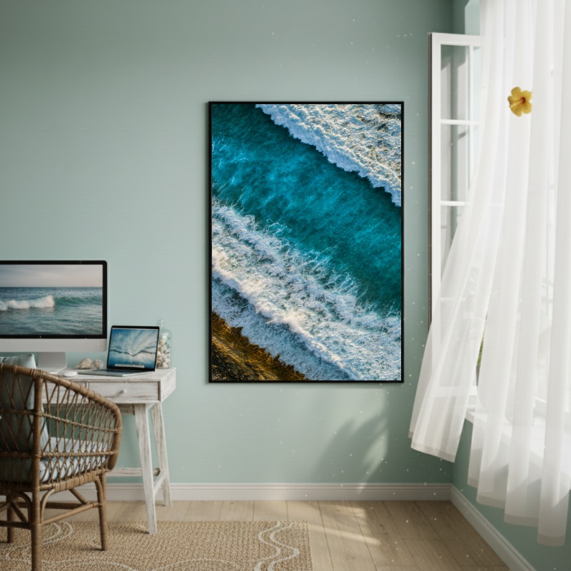 Quadro Decorativo Ondas Do Oceano-70x50cm