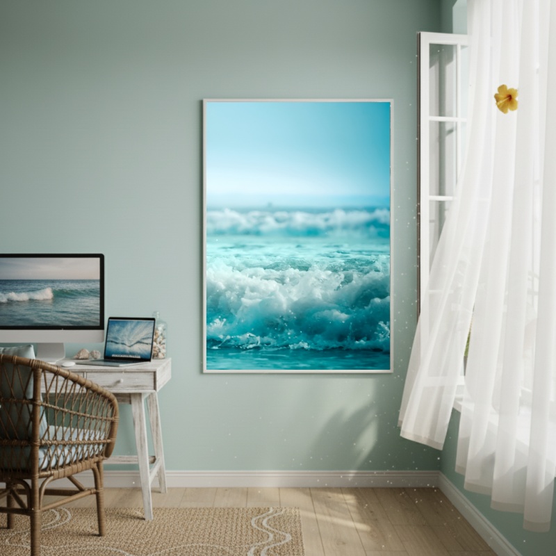 Quadro Decorativo Ondas Quebrando-70x50cm