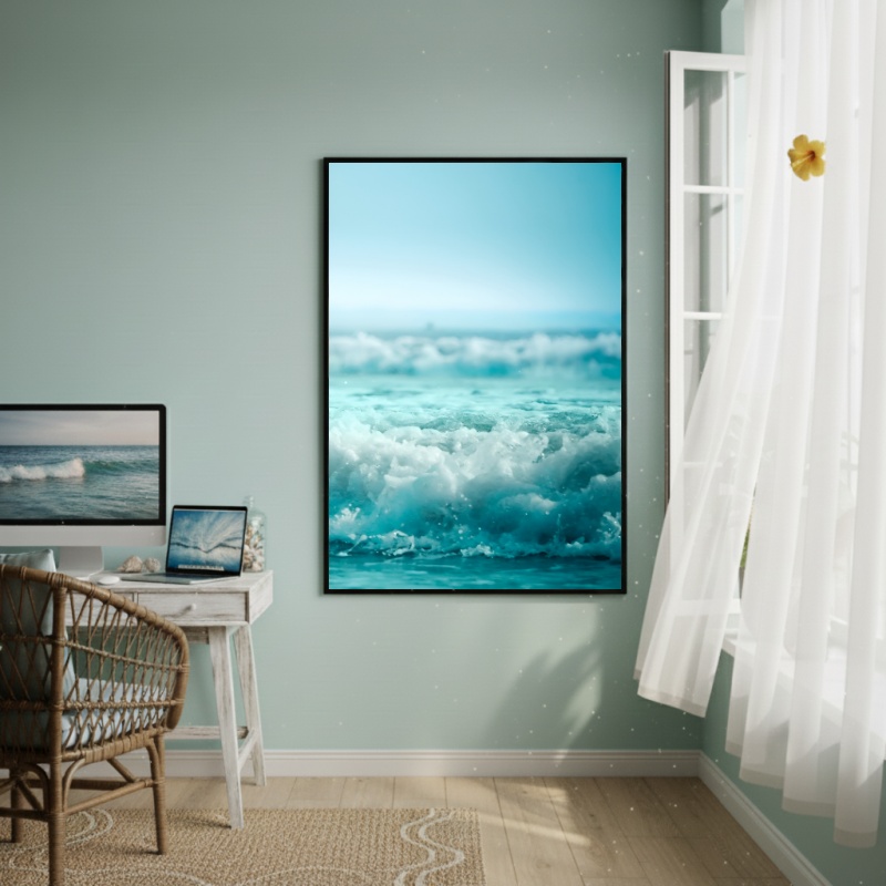 Quadro Decorativo Ondas Quebrando-70x50cm