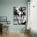 Quadro Decorativo Palmeiras P&B-70x50cm