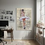 Quadro Decorativo Partitura Bailarina-70x50cm