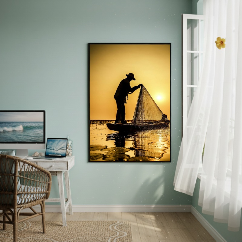 Quadro Decorativo Pescador-70x50cm