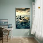 Quadro Decorativo Pescador Em Boa Companhia-70x50cm