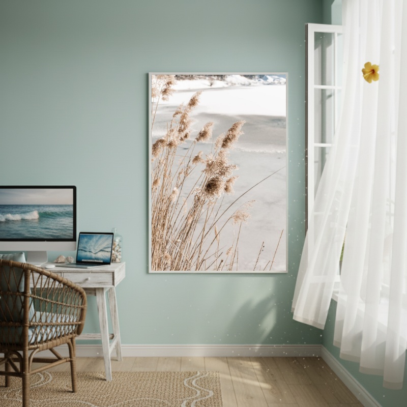 Quadro Decorativo Plantas Na Praia-70x50cm