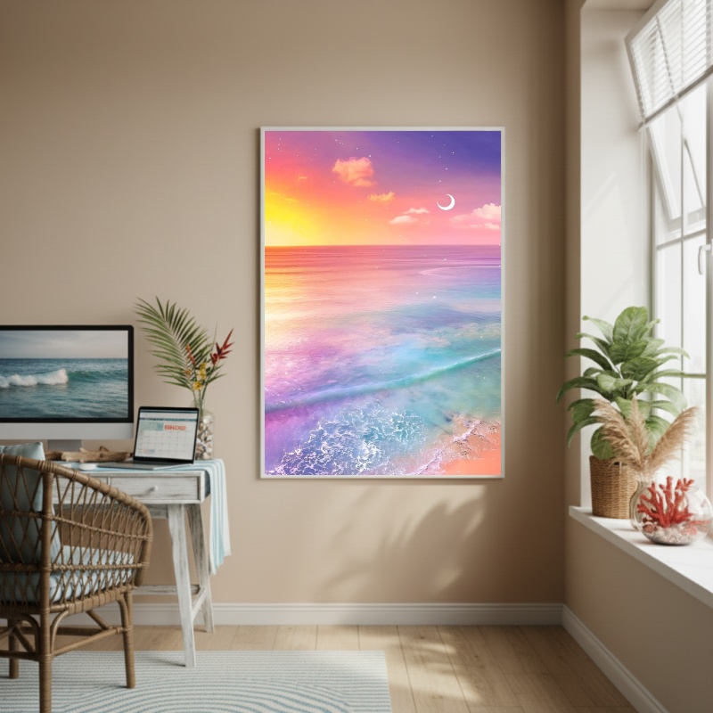 Quadro Decorativo Praia Colorida-70x50cm